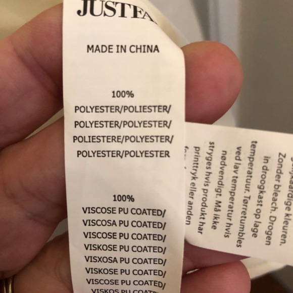 JustFab 3x faux leather white biker jacket, never worn. Pockets, and zipper - Picture 12 of 12